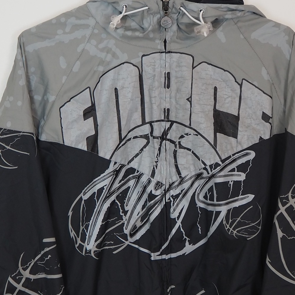 Nike Air Force Flight Windbreaker Jacket Sz Large All Over Print Basketball Y2K